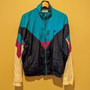 Vintage Bill Blass Colorblock Windbreaker Jacket (1990s) Full Zip Mens Size M